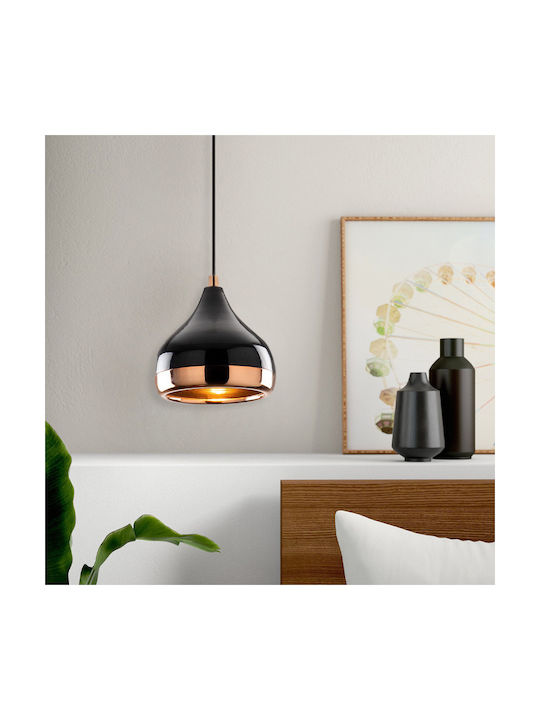 Megapap Yildo Pendant Light Black with Socket E27 17x112cm