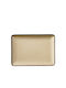 Kutahya Porselen Serving Platter Rectangular made of Porcelain Gold 23x17cm