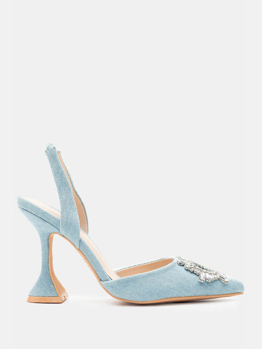 Luigi Pointed Toe Light Blue Heels