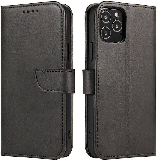 Hurtel Magnet Book Silicon / Piele Negru (Galaxy A03s)