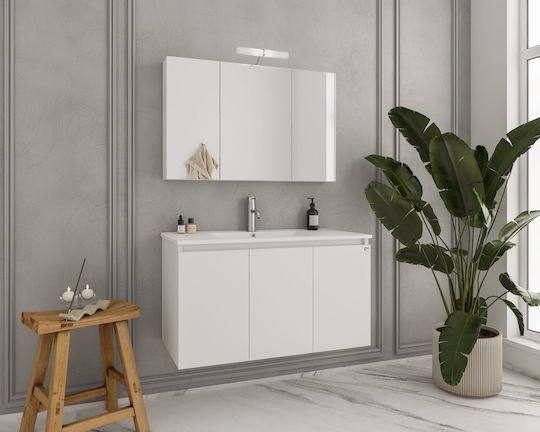 Drop Verona 100 Πάγκος με Νιπτήρα & Καθρέπτη Μ100xΒ45xΥ50cm Λευκός Drop Verona 100 Πάγκος με Νιπτήρα & Καθρέπτη Μ100xΒ45xΥ50cm Λευκός