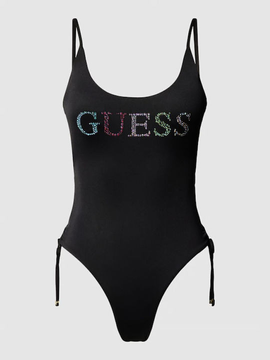 Дамски цял бански костюм Guess Logo Strass E4gj10mc040 Jblk Черен
