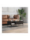Rectangular Central Coffee Table Wooden with Lifting Mechanism Black M100xW50xH35cm