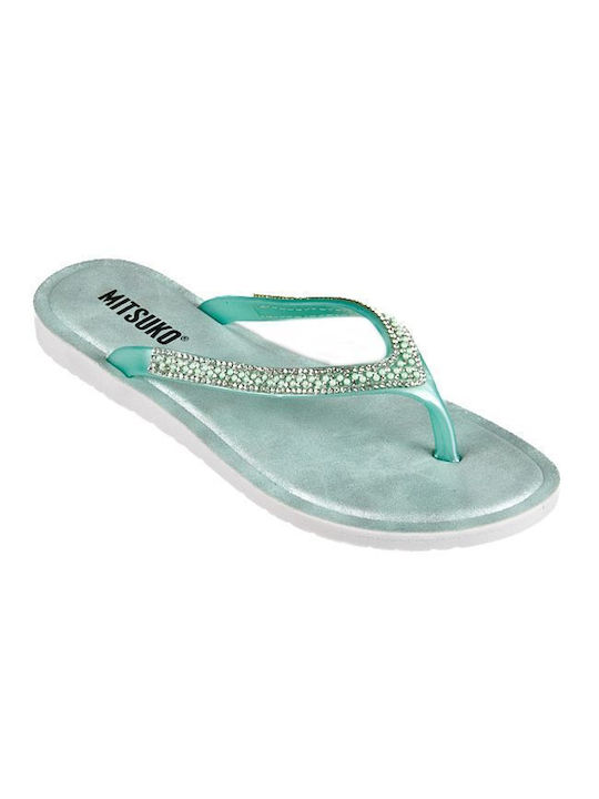 Mitsuko Frauen Flip Flops in Türkis Farbe