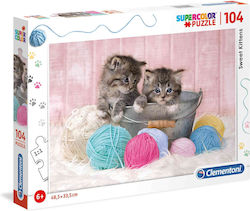 Παιδικό Puzzle Super Color Sweet Kittens 104pcs Clementoni