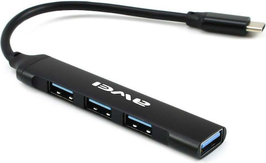 Awei 4 Port USB 2.0 Hub with USB-A Connection Gray