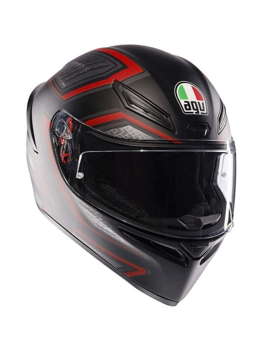 AGV K1 S Sling Matt Black/Red Cască de motocicletă Față întreagă ECE 22.06 1500gr