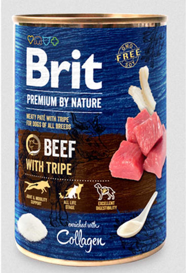 Brit Premium by Nature Wet Dog Food in Can with Beef and Tripe Grain-Free & Gluten Free 400gr