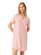 Minerva Nightgown Regular Fit for Maternity Hospital & Breastfeeding Pink