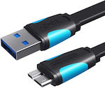 Vention Regulär USB 2.0 auf Micro-USB-Kabel Schwarz 0.25m (VAS-A12-B025) 1Stück