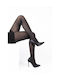 Tights With Embossed Design Net Linea D'oro K867-black