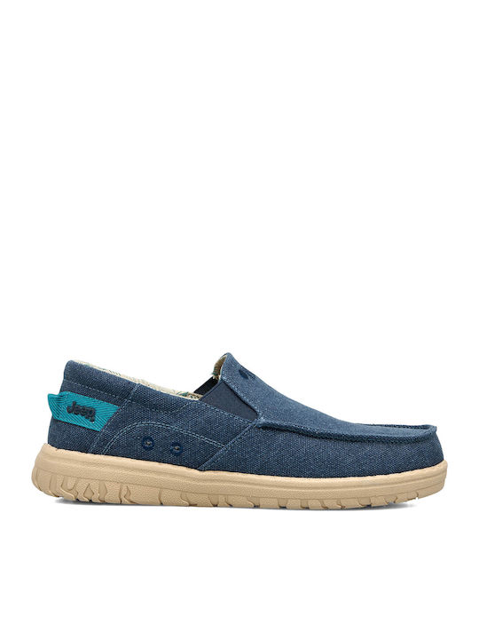 Pantofi sport bărbați Jeep-Samoa Slip On-Casual-Extra Ușori-Anatomici-Extra Moi/Confort-Spumă cu Memorie-Pânză Albastră