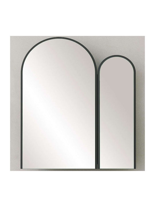 Hanah Home Банско Огледало от MDF с Шкаф 60x12см Черен