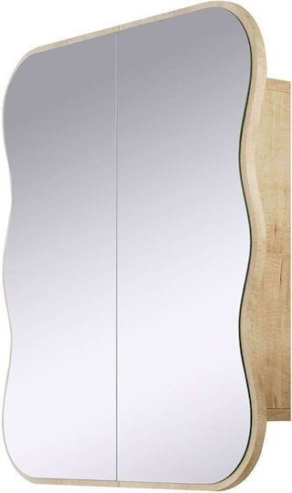 Hanah Home Καθρέπτης από Μοριοσανίδα με Ντουλάπι 60x12cm Μπεζ
