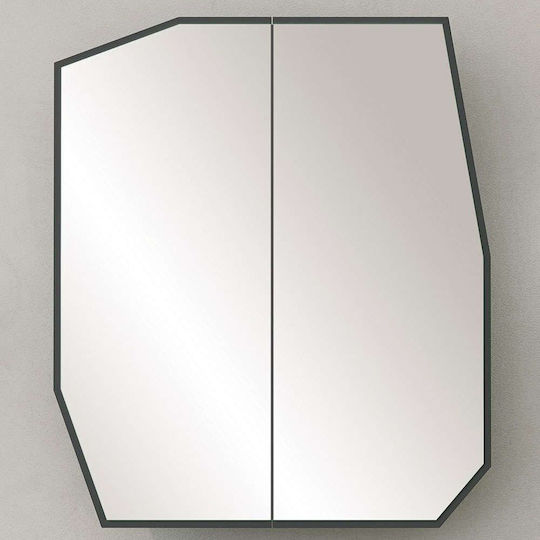Hanah Home Καθρέπτης από MDF με Ντουλάπι 60x12cm Μαύρος