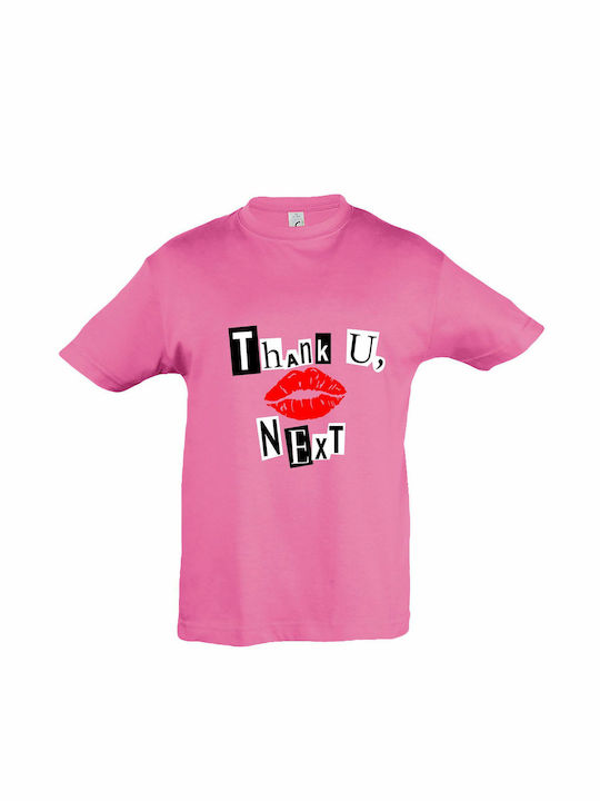 Παιδικό T-shirt Κοντομάνικο Pink Ariana Grande, Thank U Next