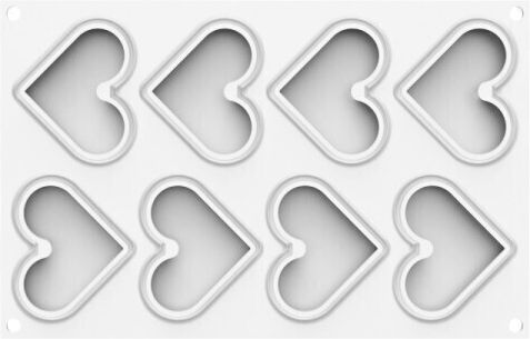 Silikomart Level Hearts 35 Formă de Patiserie pentru Chec Inima din Silicon 8x6.6x1.2buc 1buc