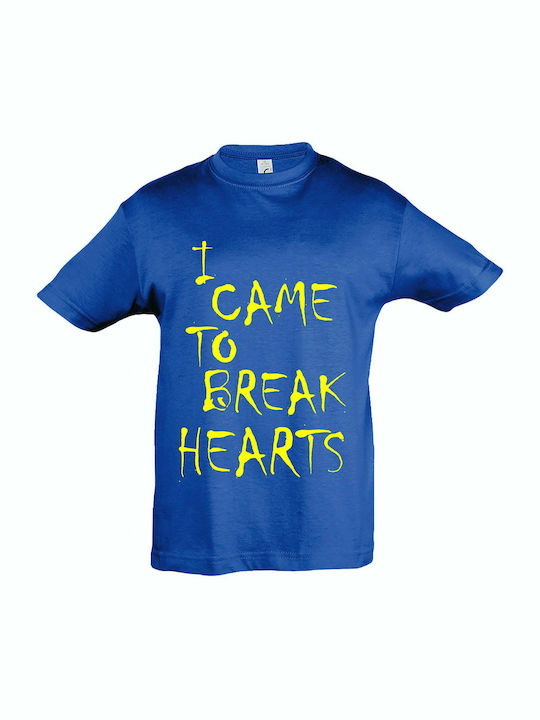 Kids T-shirt Royal Blue I Came To Brake Hearts