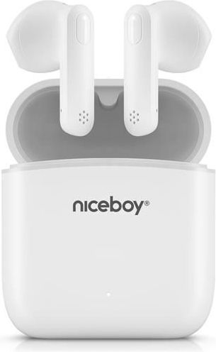 Niceboy HIVE Beans In ear Bluetooth хендсфри Слушалки с Устойчивост на Пот и Кутийка за Зареждане Бял