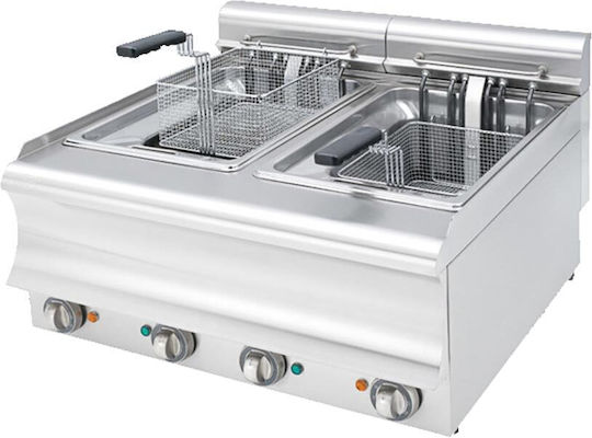 Elektrische Friteuse 20+20 Lt dreiphasig mit abnehmbarem Eimer Visvardis Fe 20+20 Cat