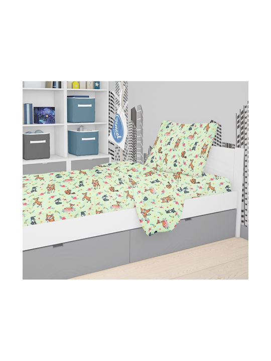Dimcol Kinderbettbezug Einzel Green 160x240cm