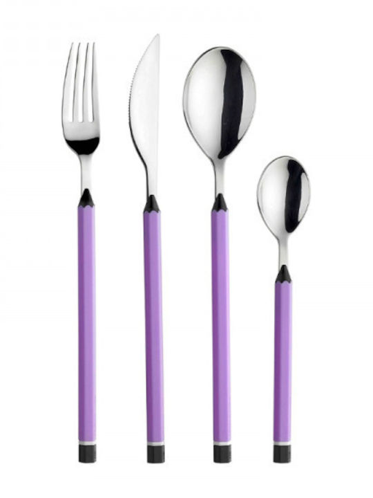 Pintinox Set de Tacâmuri Inoxidabil Violet 24buc