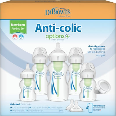 Dr. Brown's Plastic Bottle Set Anti-Colic with Silicone Nipple 1pcs