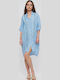 Ble Long-Sleeve Shirt Light Blue With Gold Cords One Size (100% Rayon)cm 5-41-348-0726