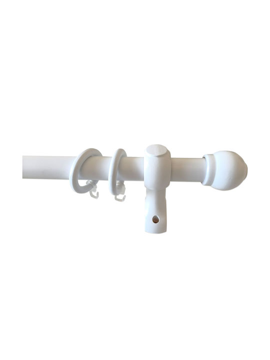 Central Wooden Curtain Pole Amalfi Single Φ28mm 160cm White