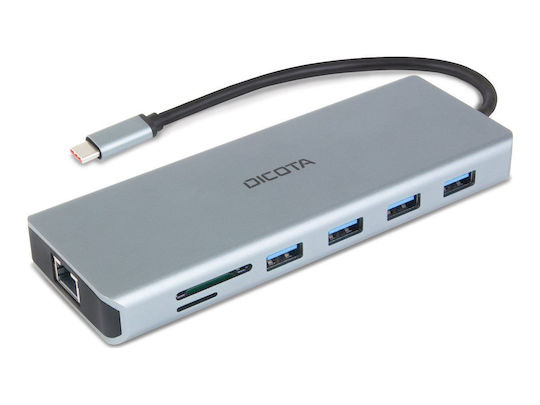 Dicota USB-C Docking Station with HDMI 4K PD Ethernet Silver (D32065)