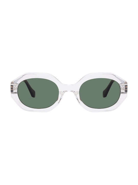 Sonnenbrillen mit Transparent Rahmen und Grün Linse c8a4e19ed0f5