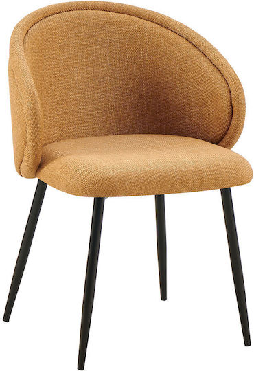Figaro Dining Room Fabric Chair Yellow 58.5x58x78.5cm 2pcs