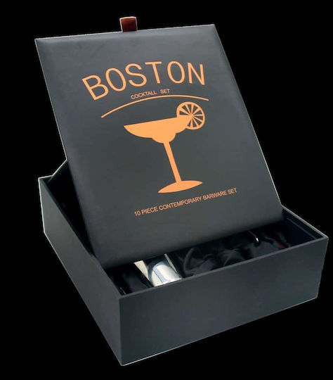 Комплект за коктейли Boston 10 бр. Неръждаема стомана в подаръчна кутия
