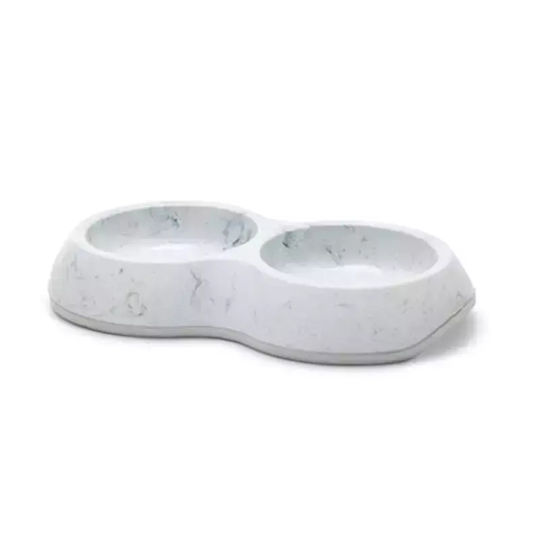 Savic Delice Marble Double Пластмаса Купа Храна & Вода за Куче & Котка 2x 200мл 10.5см в Сив Цвят