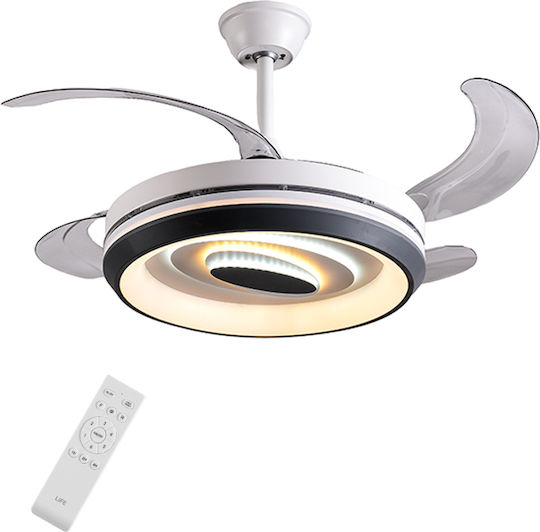 Life Eternity Deckenventilator 108cm Mit Leuchte Transparent / Weiß