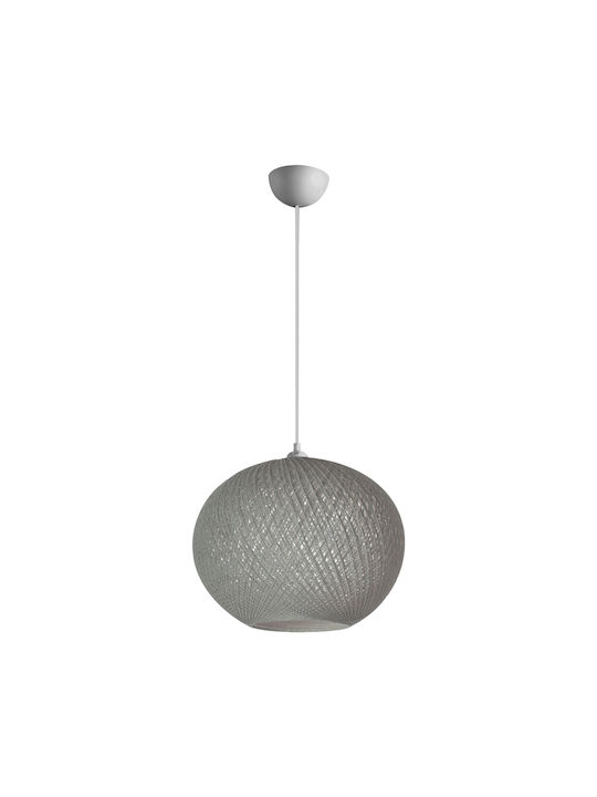 HomeMarkt Pendant Light Single-Light with Rope for Socket E27 Gray