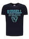 Russell Athletic Ανδρικό Αθλητικό T-shirt Κοντομάνικο Μπλε