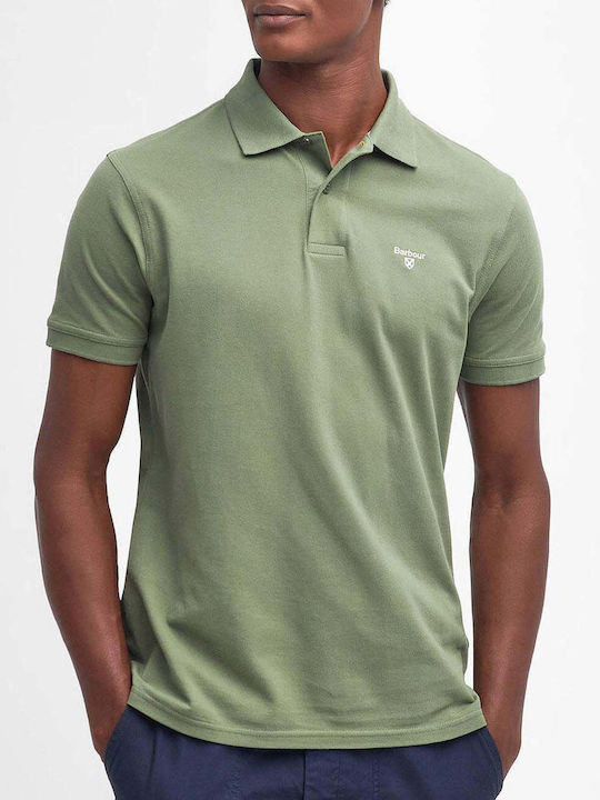 Barbour Polo Μπλούζα Κοντομάνικη Burnt Olive