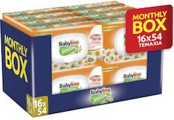 Babycare Μωρομάντηλα Chamomile Sensitive Monthly Pack 16x54 (864τμχ)