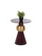 Round Side Coffee Table Patna Metal Bordeaux-Gold W46xL46xH51.5cm