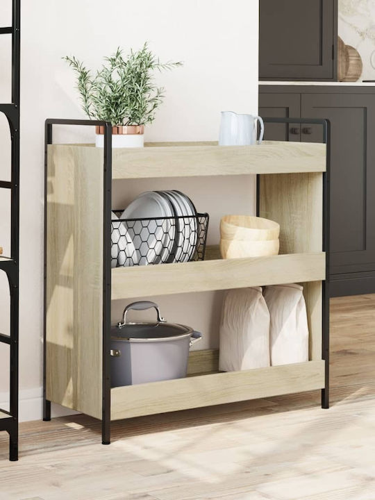 vidaXL Ραφιέρα Κουζίνας Ξύλινη 3 Θέσεων Καφέ 70x30x82cm