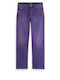 High Waist Women's Jean Trousers in Straight Line Purple