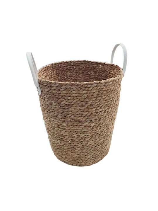 Decorative Basket Wicker with Handles White 30x35cm Plastona