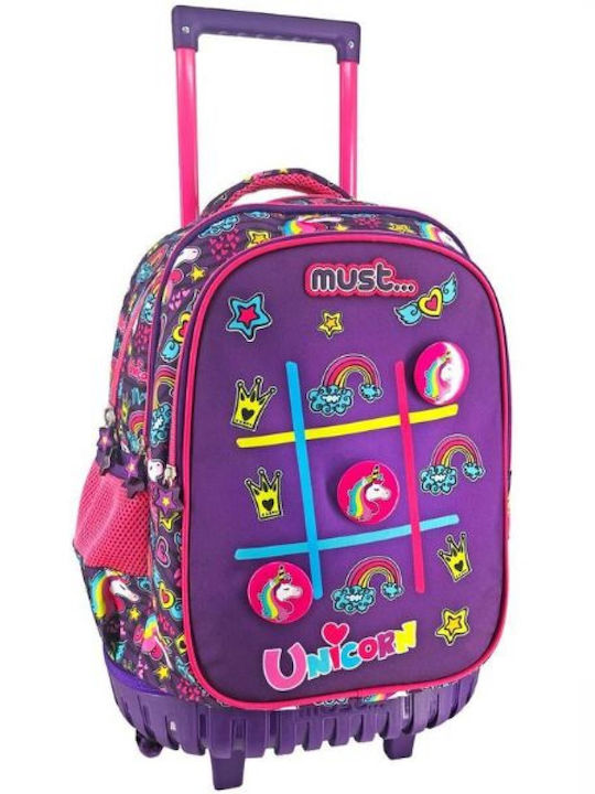 Must Unicorn Hashtag School Bag Trolley Elementary, Elementary in Purple color 30lt