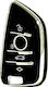 Car Key Cover Case made of for Bmw in Black Color