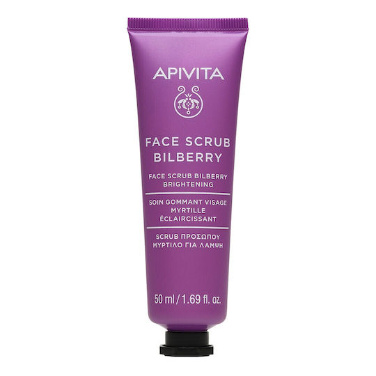 Apivita Bilberry Gesichtspeeling Exfolierende Creme für Strahlkraft mit Heidelbeere 50ml