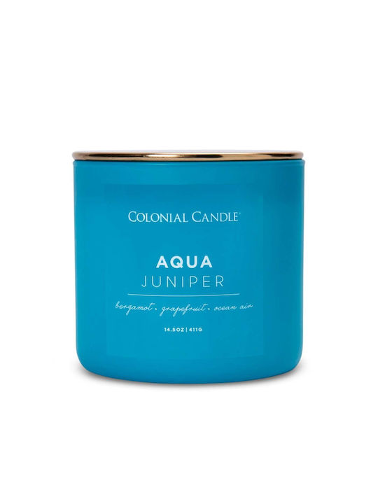 Colonial Candle Aromatisches Soja-Kerze im Türkis Gefäß 411g