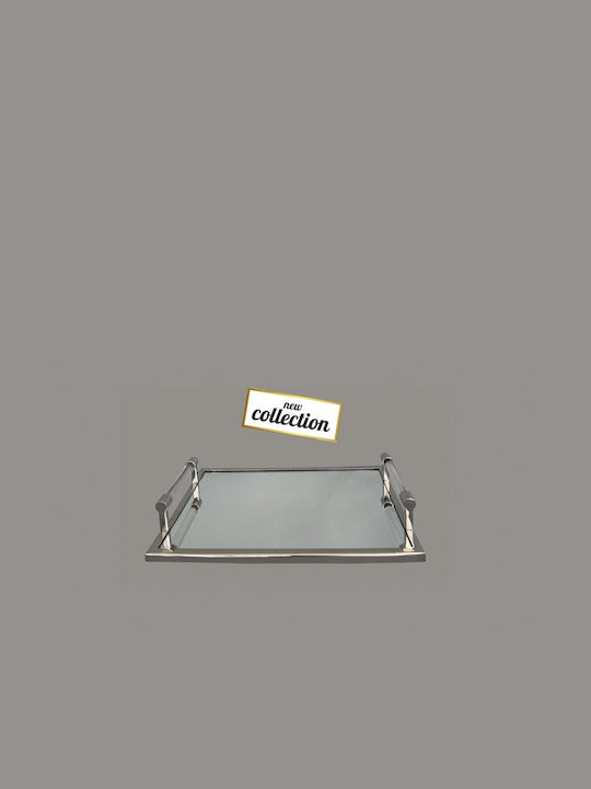 La Vista Metallic Rectangular Decorative Tray with Mirror 45x30cm