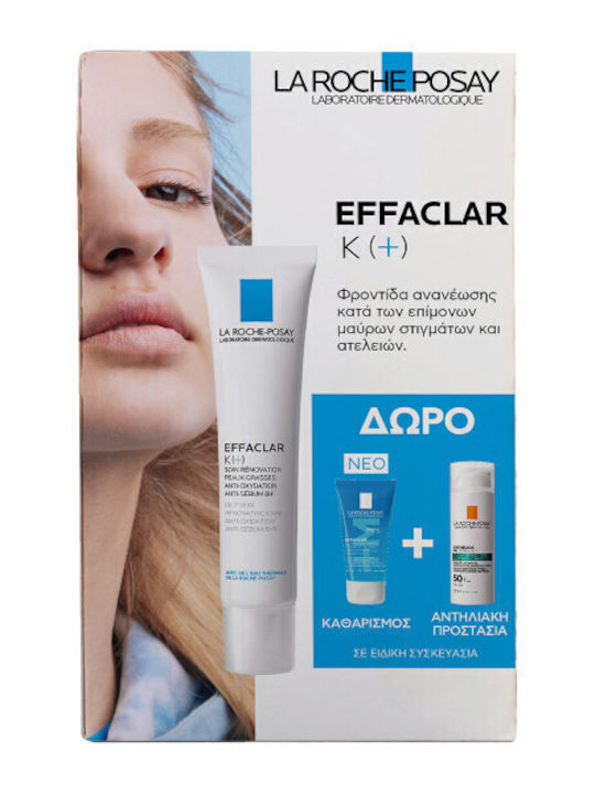 La Roche Posay Effaclar K(+) Oily Skin Cream 40ml With Effaclar Gel 50ml & Anthelios Oil Correct Spf 50+ 3ml