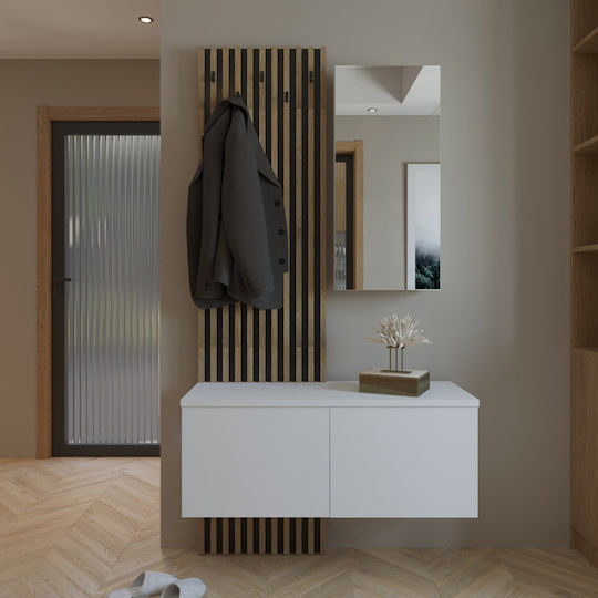 Entry Furniture White/silver 100x37x199.5cm